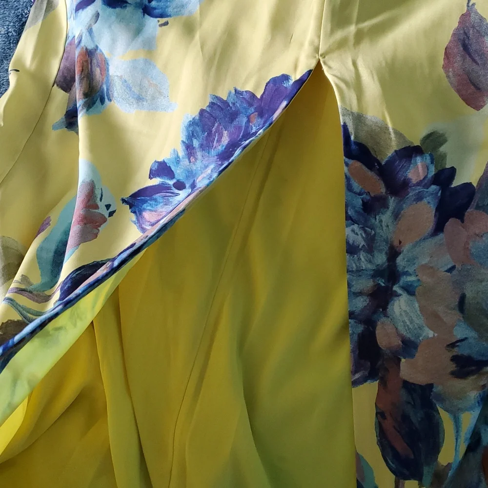 Abercrombie & Fitch Yellow Floral Maxi Sundress Dress
